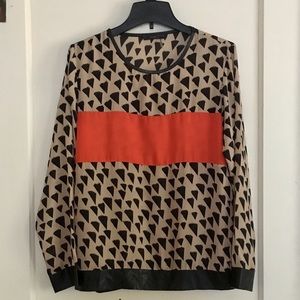 THML Black and Orange Patterned Blouse